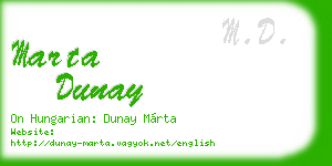 marta dunay business card